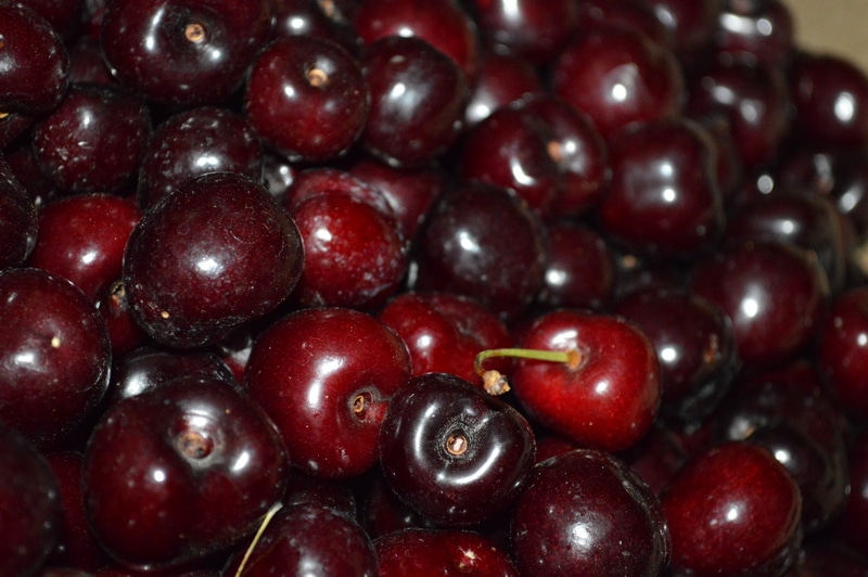 Ripe red cherries