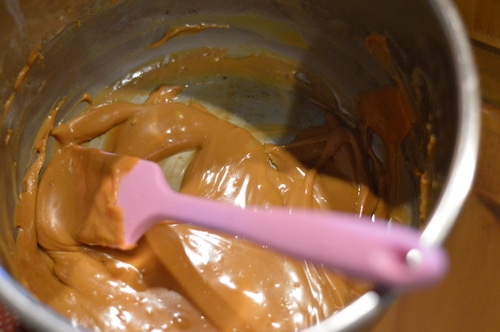 gjetost ready to pack into mold