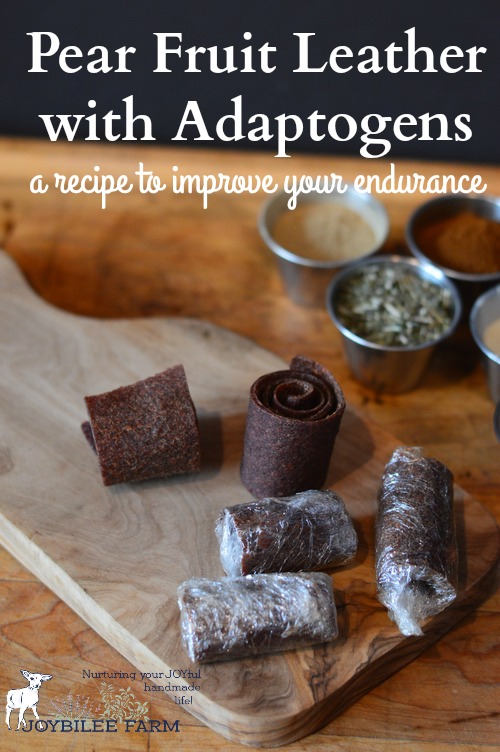Pear Fruit Leather with Adaptogens Joybilee® Farm DIY Herbs