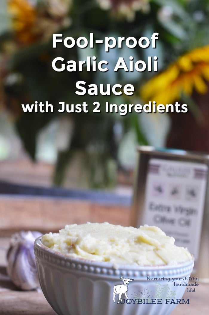 fool-proof garlic aioli sauce with just 2 ingredients