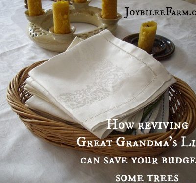 How reviving Great Grandma's Linen can save your budget and save some trees