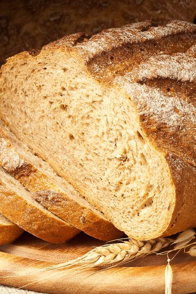 A close up of sliced, fresh baked bread