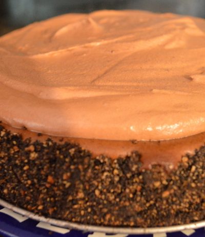 Baileys’ Chocolate Cheese Cake on a plate