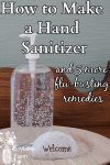 A bottle of hand sanitizer on a dresser