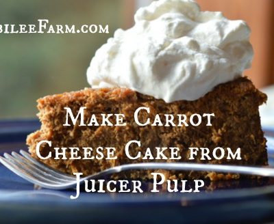 This carrot cheese cake uses the carrot pulp from making carrot juice in the Breville Juice Fountain. To get the pulp, I put the carrots through the juicer, before I add any other fruits or vegetables.