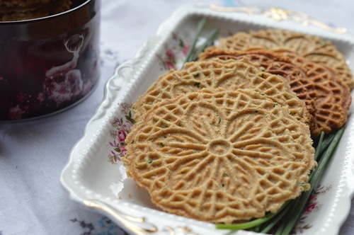 Savory Pecorino & Pepper Mini-Pizzelle Snackers~ - Kitchen Encounters