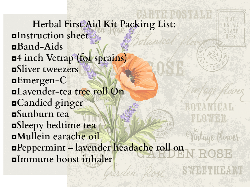 Herbal First Aid Kit Packing List and Use Instructions Joybilee® Farm