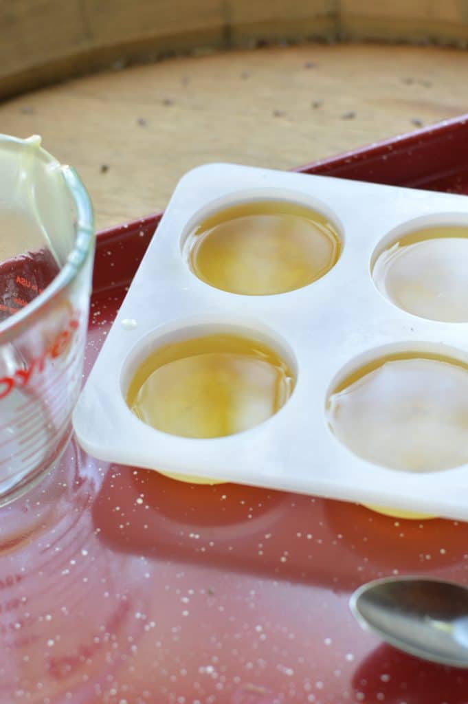dandelion balm in bar molds