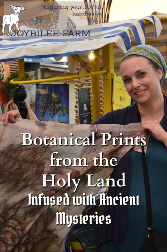 Botanical prints on natural fabric record the fulfillment of ancient prophesy, evoke a sense of place, and enhance spiritual practice while bringing beautiful fabrics to the handcraft market. Meet fiberartist Suzanne Dekel and hear about her beautiful botanical prints from Israel.