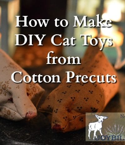 DIY Cat Toys, like this catnip toy mouse for kittens and indoor cats, are easy and quick to make at home with fabric scraps, quilting fabric precuts, and dried catnip from your garden. Cats love these cat toys, too.