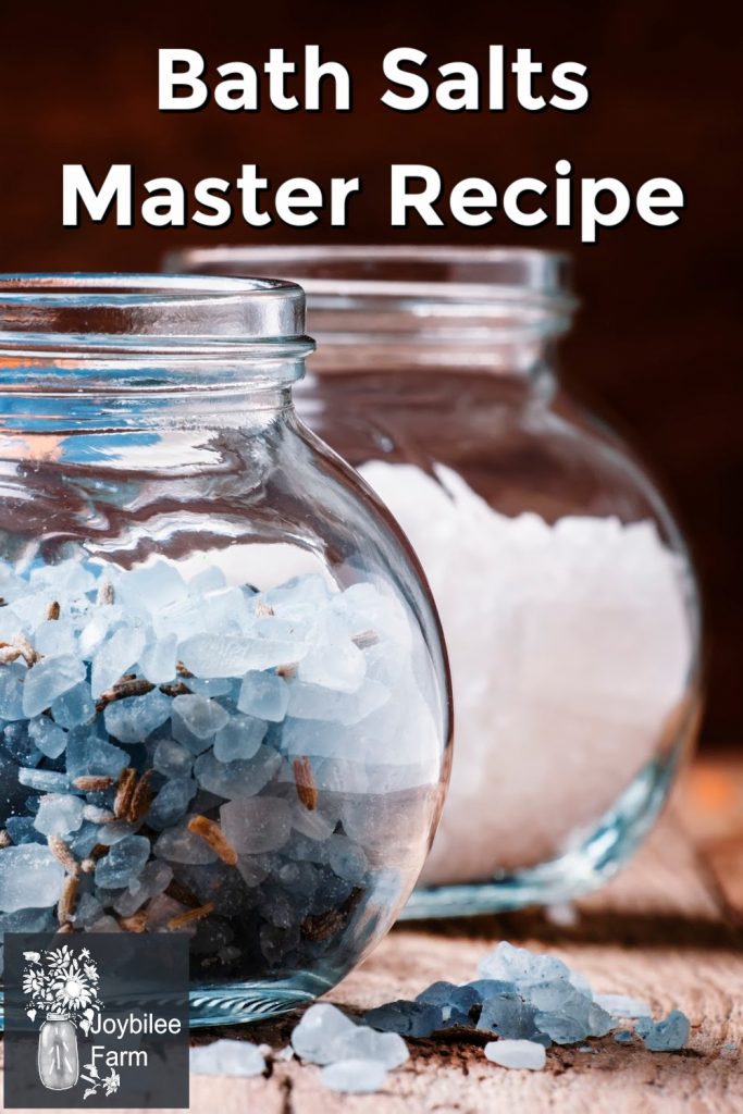 bath salts in small glass jars