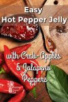 jalapeno peppers on a board by a bowl of hot pepper jelly